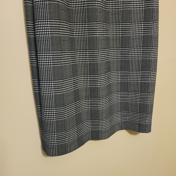 Calvin Klein Black & White Plaid Sheath Dress with Embroidery - Picture 9 of 14